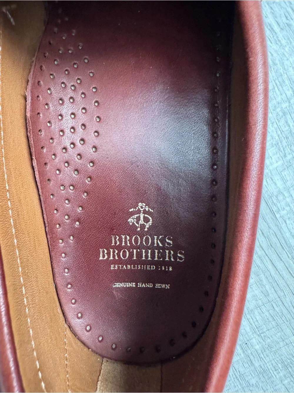 Brooks Brothers Men's Rust Brown Leather Penny Loafers